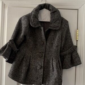 Kids Gray Wool Blend Coat